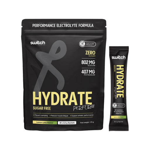 SWITCH NUTRITION Hydrate Perform Sugar Free Lemon Lime 20x8.5g