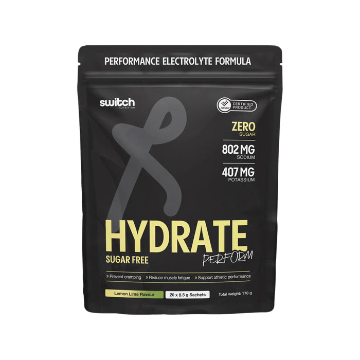 SWITCH NUTRITION Hydrate Perform Sugar Free Lemon Lime 20x8.5g