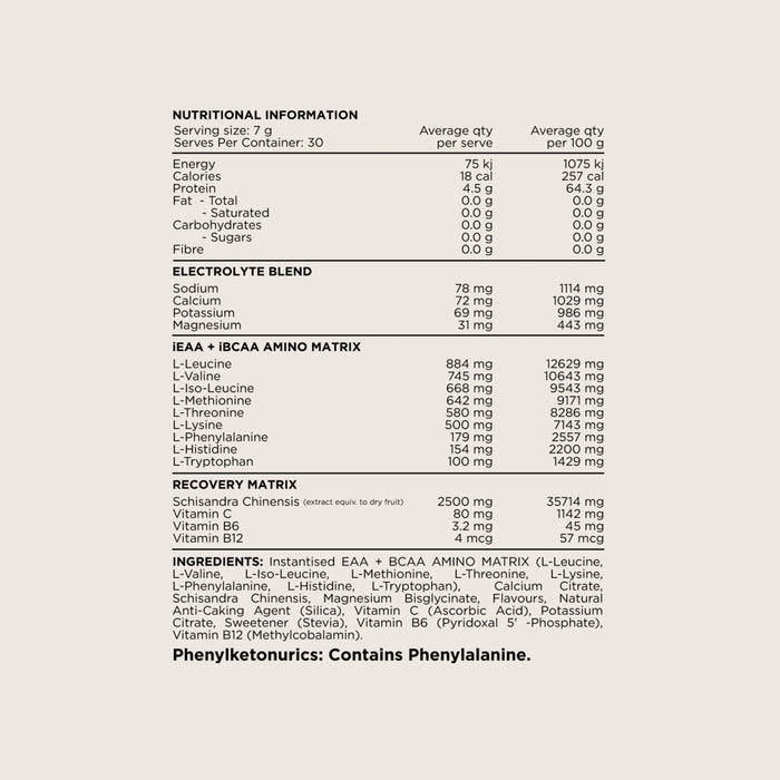 SWITCH NUTRITION Amino EAA & BCAA Electrolyte Recovery Watermelon 210g