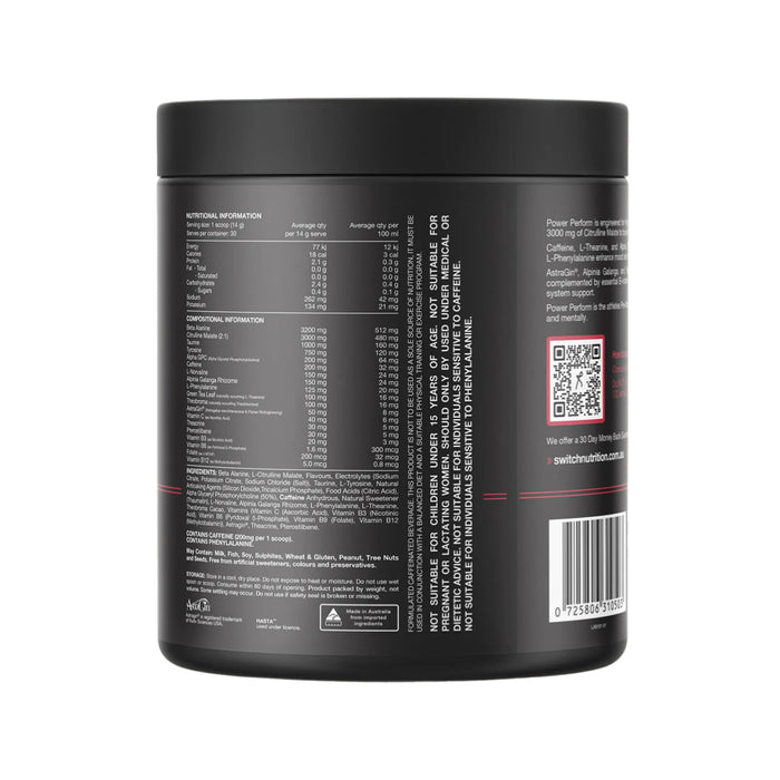 SWITCH NUTRITION Power Perform Pre-Workout Blend Mango Passionfruit 420g