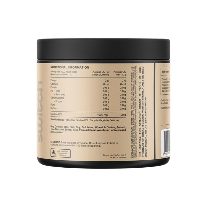 SWITCH NUTRITION Creatine 100% Pure HCL 240 Caps