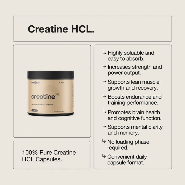 SWITCH NUTRITION Creatine 100% Pure HCL 240 Caps