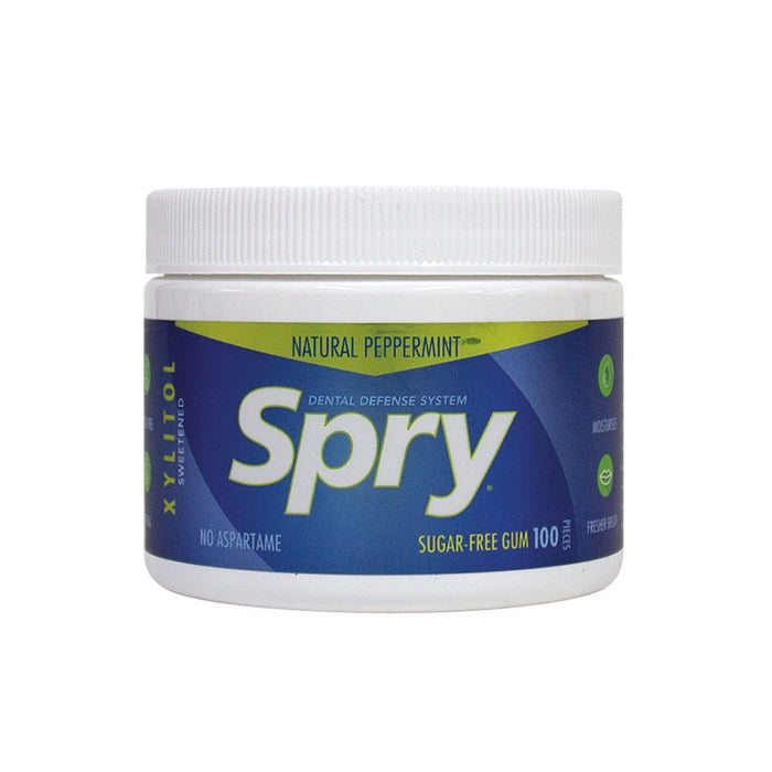 Spry Xylitol Chewing Gum 100 Pieces Tub (different flavours) Peppermint