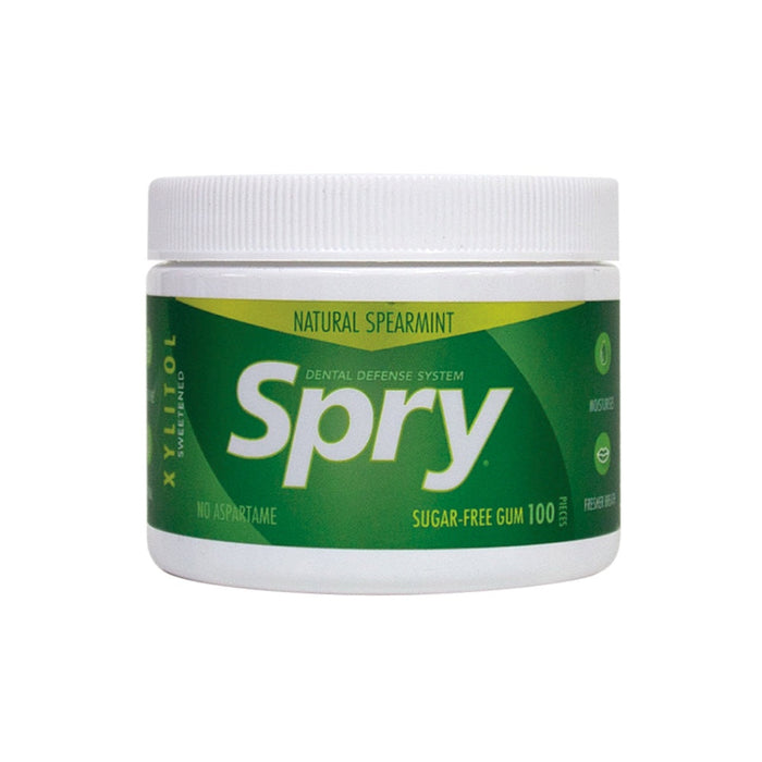 Spry Xylitol Chewing Gum 100 Pieces Tub (different flavours) Spearmint