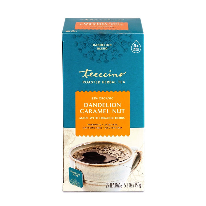 Teeccino Herbal Dandelion Caramel Nut 25 Tea Bags