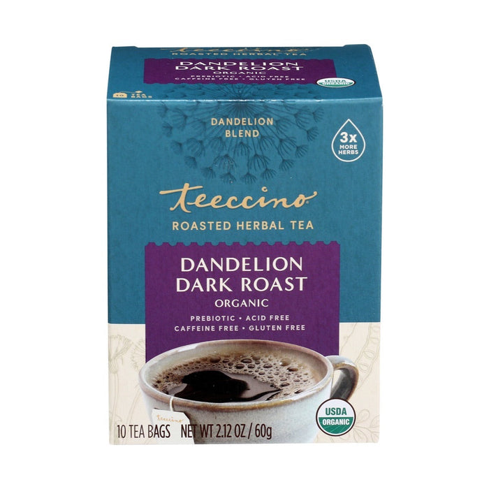 Teeccino Chicory Dandelion Dark Roast 10 Tea Bags