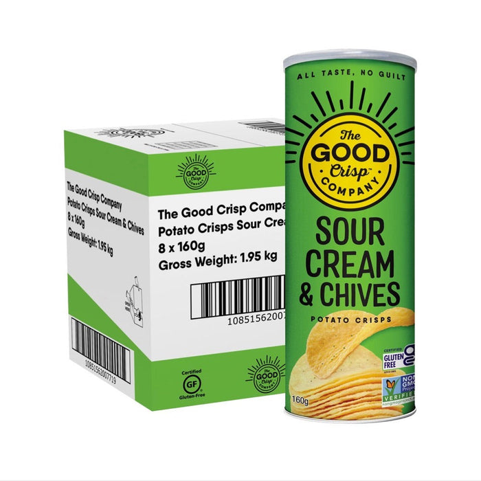 THE GOOD CRISP COMPANY Potato Crisps 8x160g Sour Cream & Chives