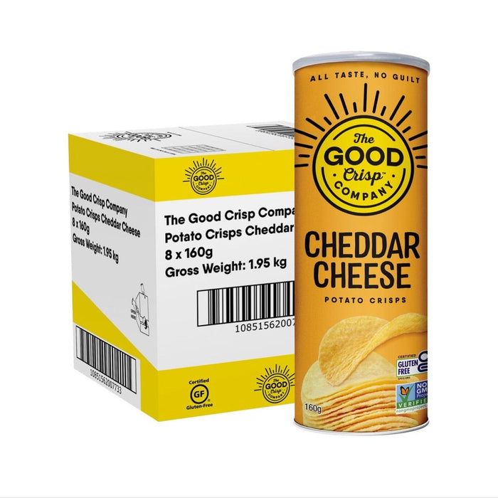 THE GOOD CRISP COMPANY Potato Crisps 8x160g Cheddar Cheese
