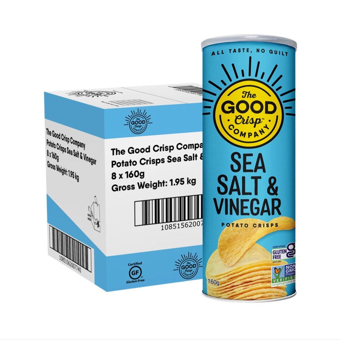 THE GOOD CRISP COMPANY Potato Crisps 8x160g Sea Salt & Vinegar