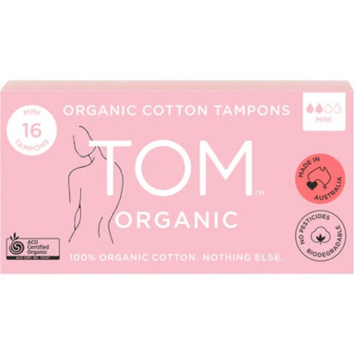TOM ORGANIC 16 Mini Organic Cotton Tampons