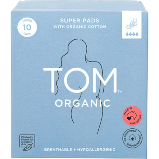 TOM ORGANIC Super Pads with Wings 10