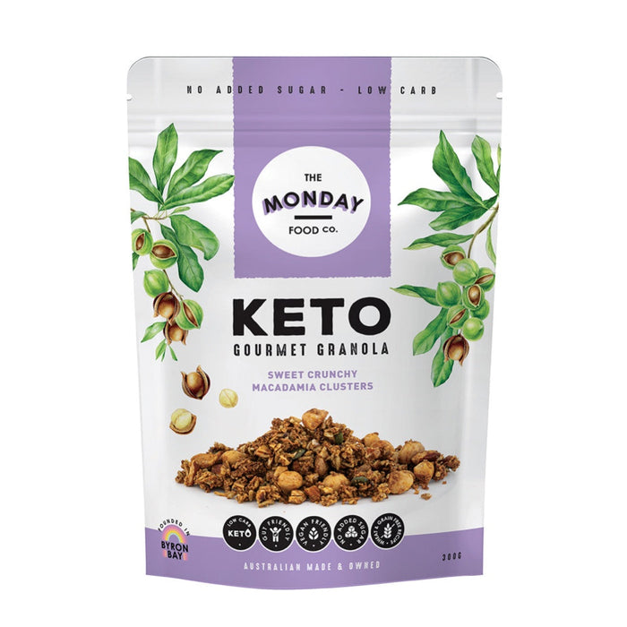 THE MONDAY FOOD CO. Keto Gourmet Granola Sweet Crunchy Macadamia Clusters 300g