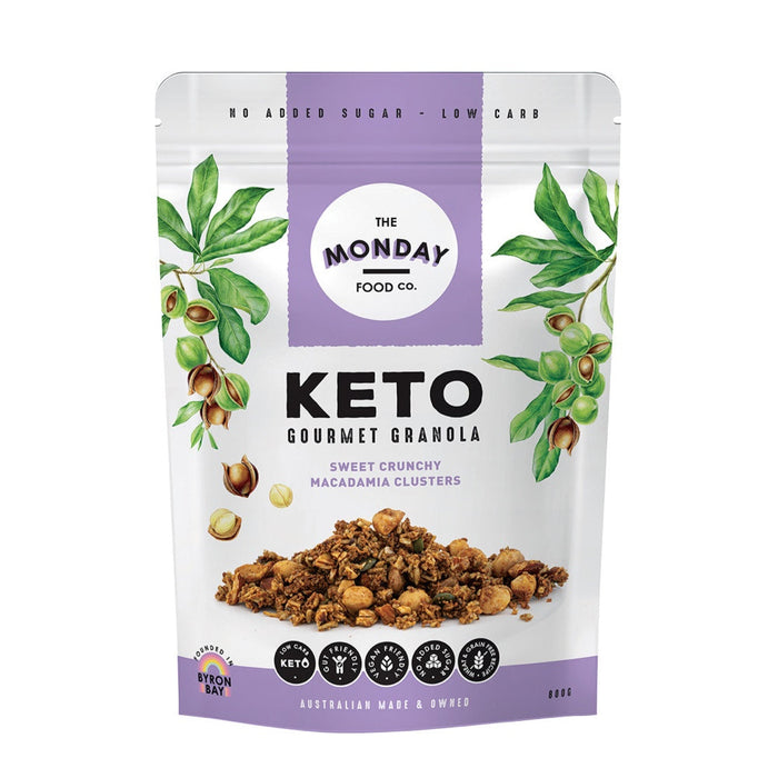 THE MONDAY FOOD CO. Keto Gourmet Granola Sweet Crunchy Macadamia Clusters 800g