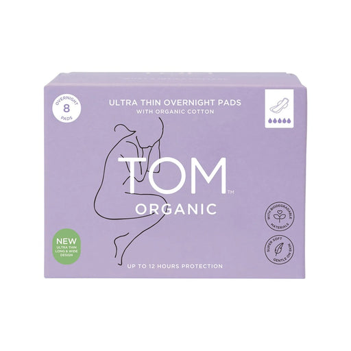 TOM Organic Pads Ultra Thin Overnight 6x8pk