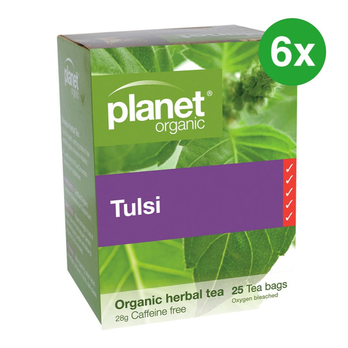 PLANET ORGANIC Tulsi Herbal Tea Bags 25 Bags 6 Boxes