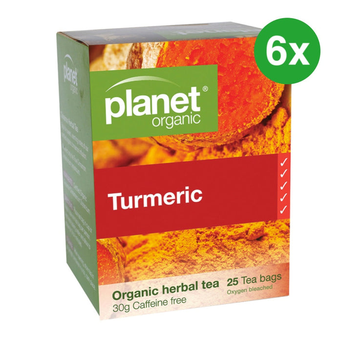 PLANET ORGANIC Turmeric Herbal Tea 25 Bags 6 Boxes (Extra 5% Off)