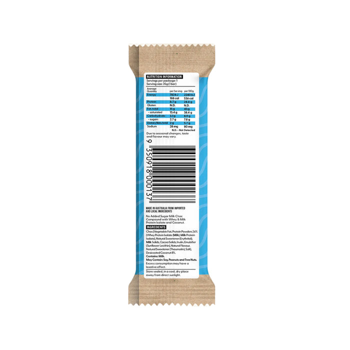 VITAWERX Protein Milk Choc Bar Coconut Rough 12x35g