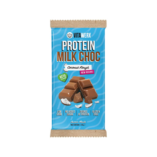 VITAWERX Protein Milk Choc Bar Coconut Rough 12x100g