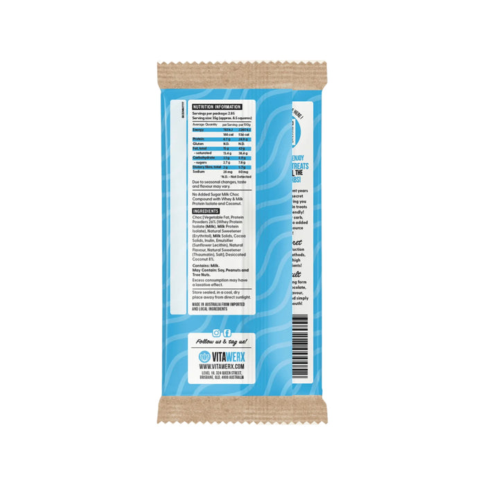 VITAWERX Protein Milk Choc Bar Coconut Rough 12x100g