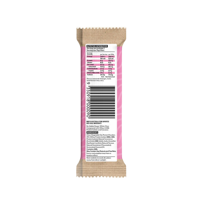 VITAWERX Protein White Choc Bar Coconut Rough 12x35g
