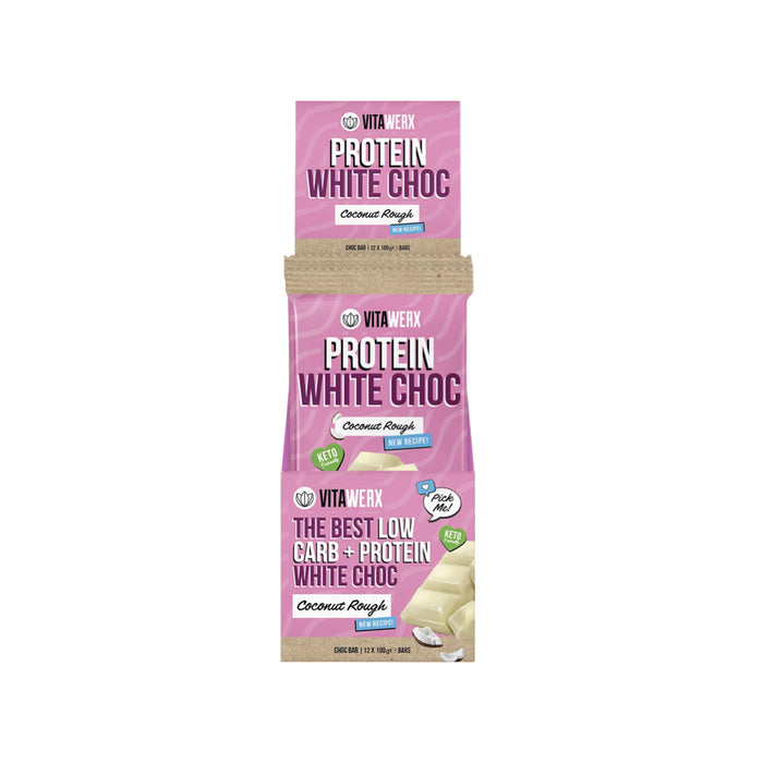 VITAWERX Protein White Choc Bar Coconut Rough 12x100g