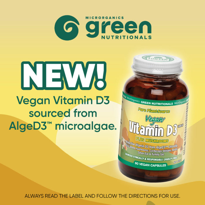 GREEN NUTRITIONALS Green Nutritionals Vitamin D3 1000IU + Mushrooms 60 Caps