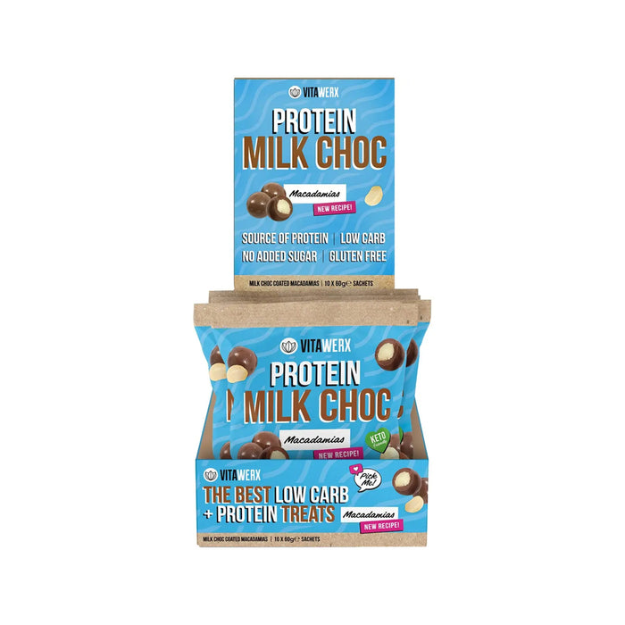 VITAWERX Puff'd Protein Crisps Milk Choc 10x60g