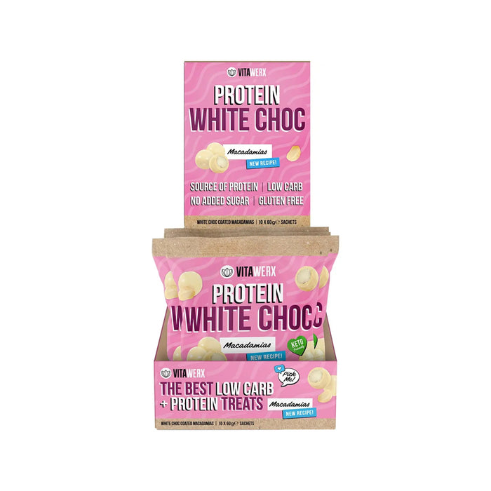 VITAWERX White Choc Coated Macadamias 10x60g