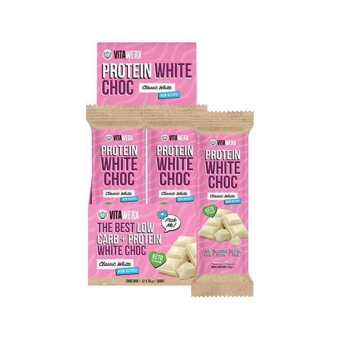 VITAWERX Protein White Choc Bar 12x35g