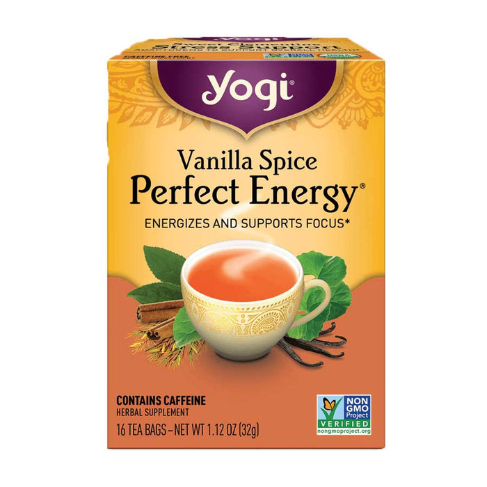 YOGI TEA Herbal Tea Bags Vanilla Spice Perfect Energy 16 Tea Bags 1 Pack