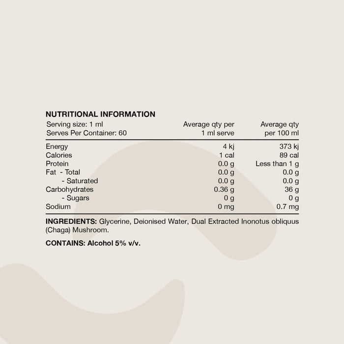 SWITCH NUTRITION Chaga Double Strength 2:1 Mushroom Liquid Extract 60ml