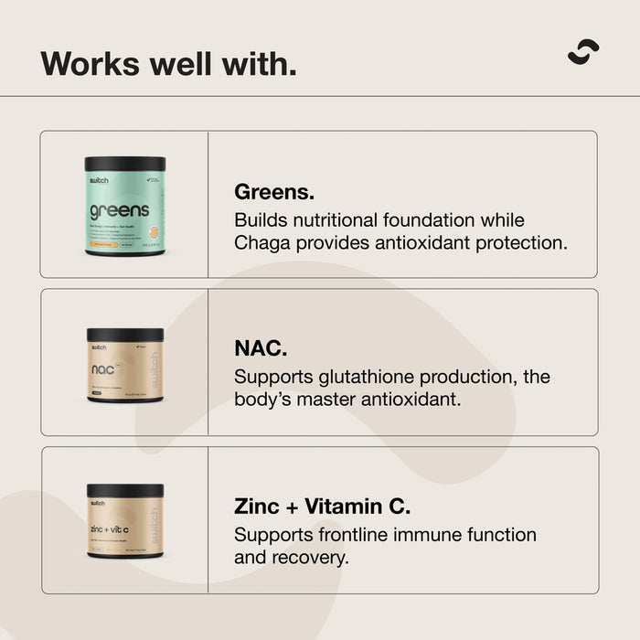 SWITCH NUTRITION Chaga Double Strength 2:1 Mushroom Liquid Extract 60ml