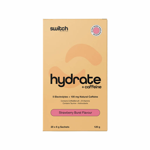 SWITCH NUTRITION Hydrate + Caffeine Sachets Strawberry Burst 20x6g