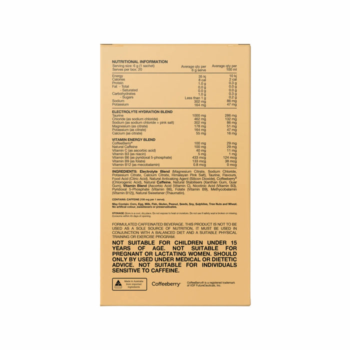 SWITCH NUTRITION Hydrate + Caffeine Sachets Strawberry Burst 20x6g