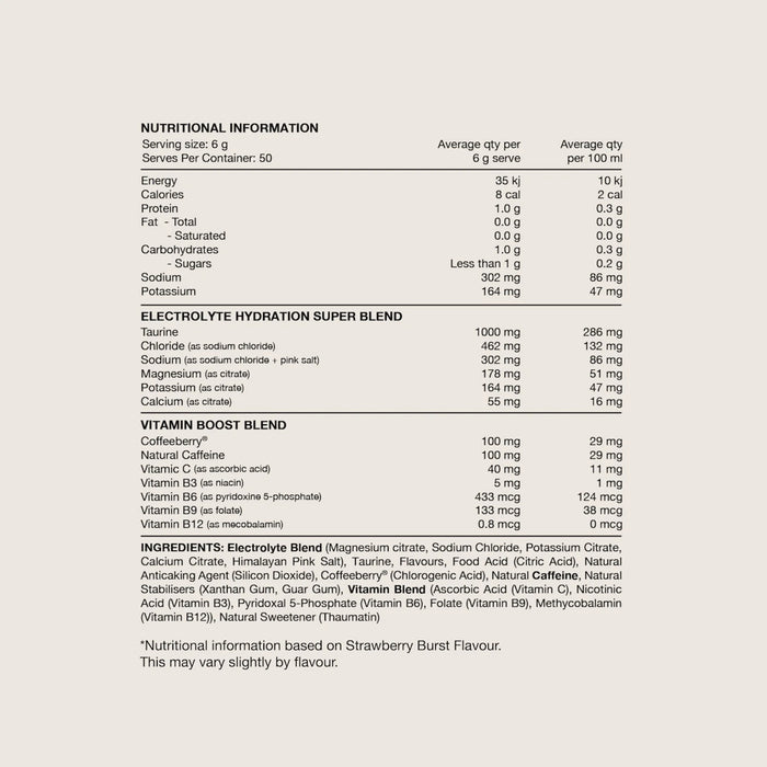 SWITCH NUTRITION Hydrate + Caffeine Strawberry Burst 300g