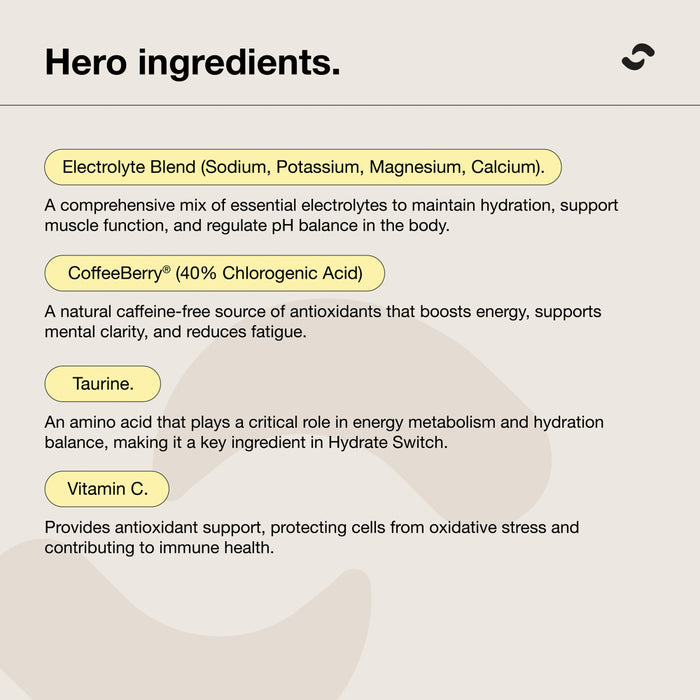 SWITCH NUTRITION Hydrate Everyday Sugar Free Electrolytes Peach Iced Tea 300g