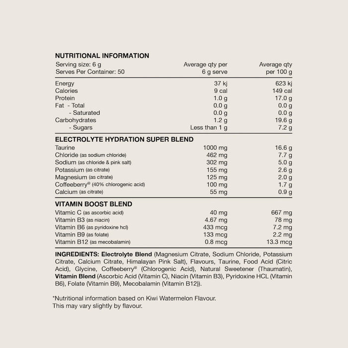 SWITCH NUTRITION Hydrate Everyday Sugar Free Electrolytes Kiwi Watermelon 300g