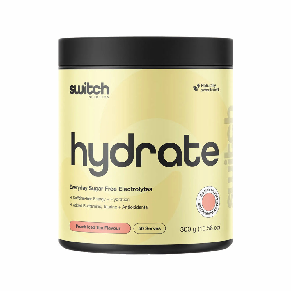 SWITCH NUTRITION Hydrate Everyday Sugar Free Electrolytes Peach Iced T