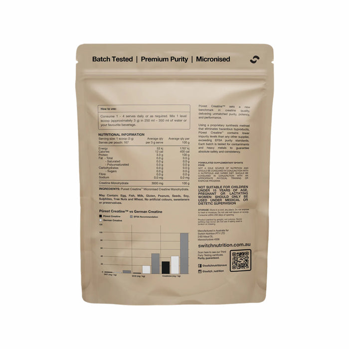 SWITCH NUTRITION Purest® Creatine Monohydrate 500g