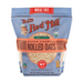 Bag of Bob's Red Mill organic quick cooking rolled oats on a white background