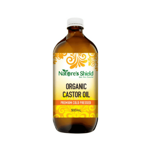 Nature's Shield 500ml castor oil in amber bottle