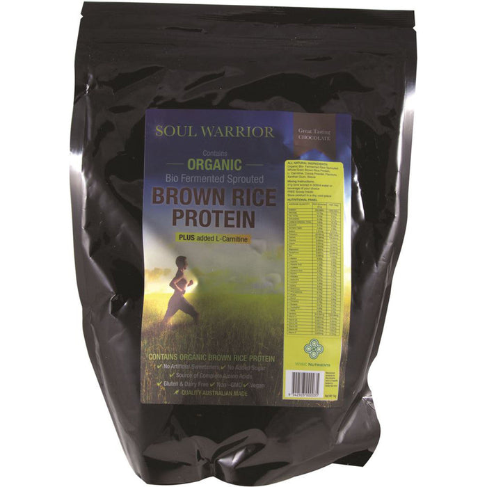 Wise Nutrients Protein Plus L-Carnitine Soul Warrior Organic Brown Rice 1kg Chocolate