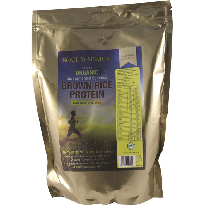 Wise Nutrients Protein Plus L-Carnitine Soul Warrior Organic Brown Rice 1kg Vanilla