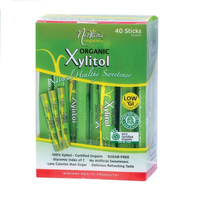 NIRVANA ORGANICS Certified Organic Xylitol 40 x 4g packs