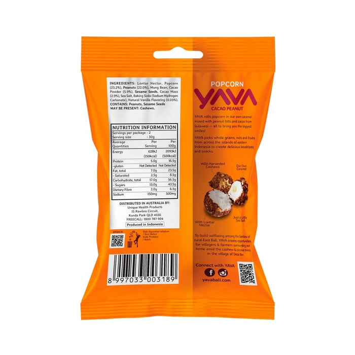 Yava Popcorn Cacao Peanut 60g