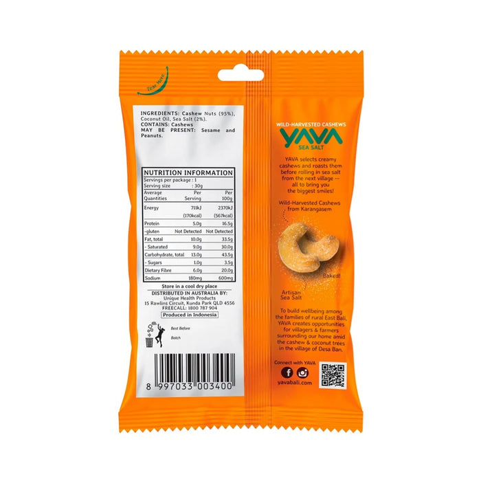 Yava Wild-Harvested Cashews Sea Salt 10x35g
