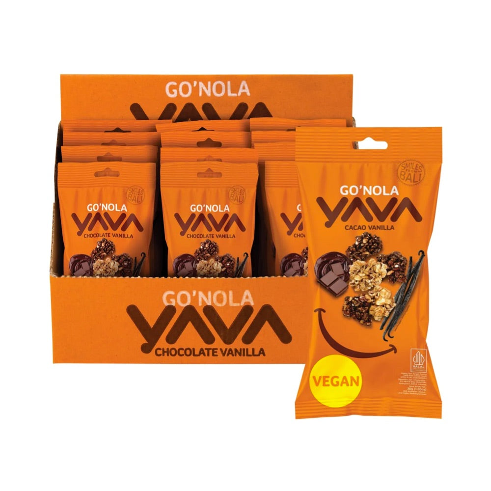 Yava Go&amp;#39;Nola Cacao Vanilla 12x30g — Australian Organic Products