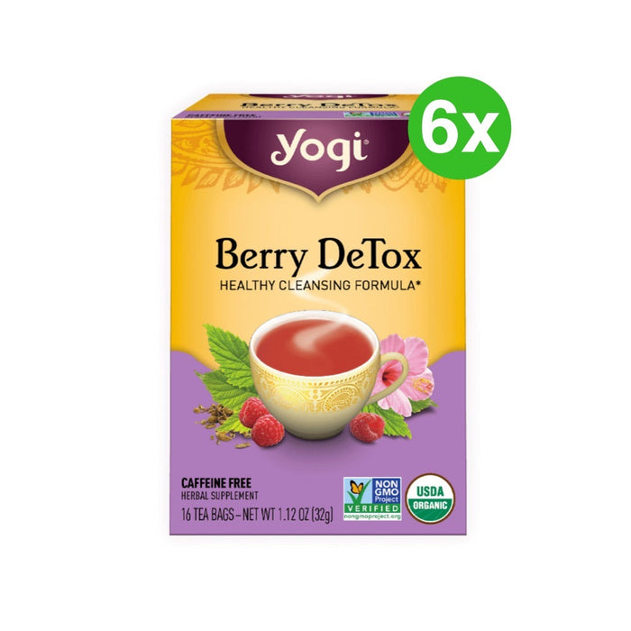 YOGI TEA Herbal Tea Bags Berry DeTox 16 Tea Bags 6 Packs (Extra 5% Off)