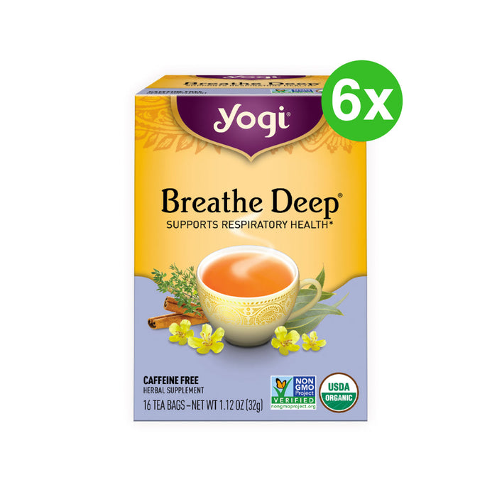 YOGI TEA Herbal Tea Bags Breathe Deep 16 Tea Bags 6 Packs (Extra 5% Off)