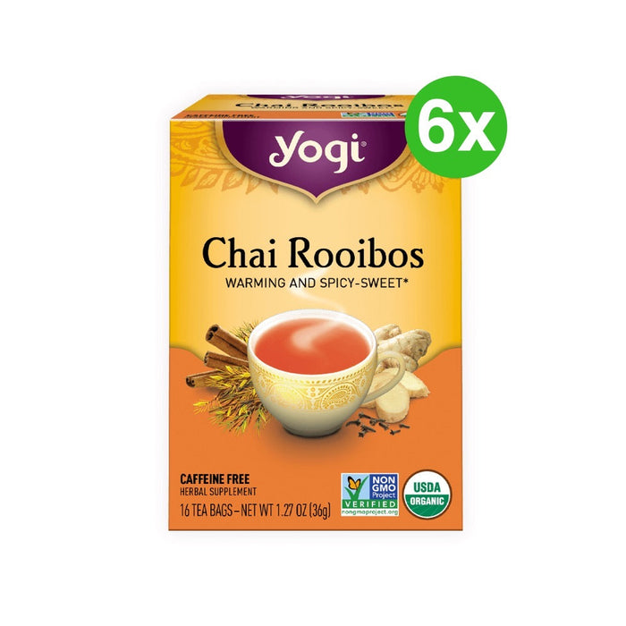 YOGI TEA Herbal Tea Bags Chai Rooibos 16 Tea Bags 6 Packs (Extra 5% Off)